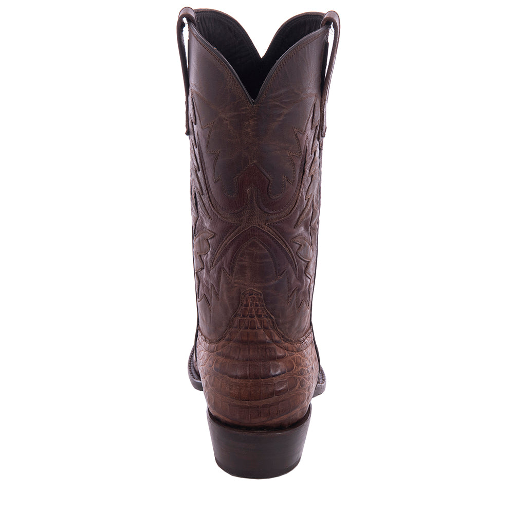 Men's 12" Cigar Caiman Canella Goat Fern Inlay Cowboy Boot