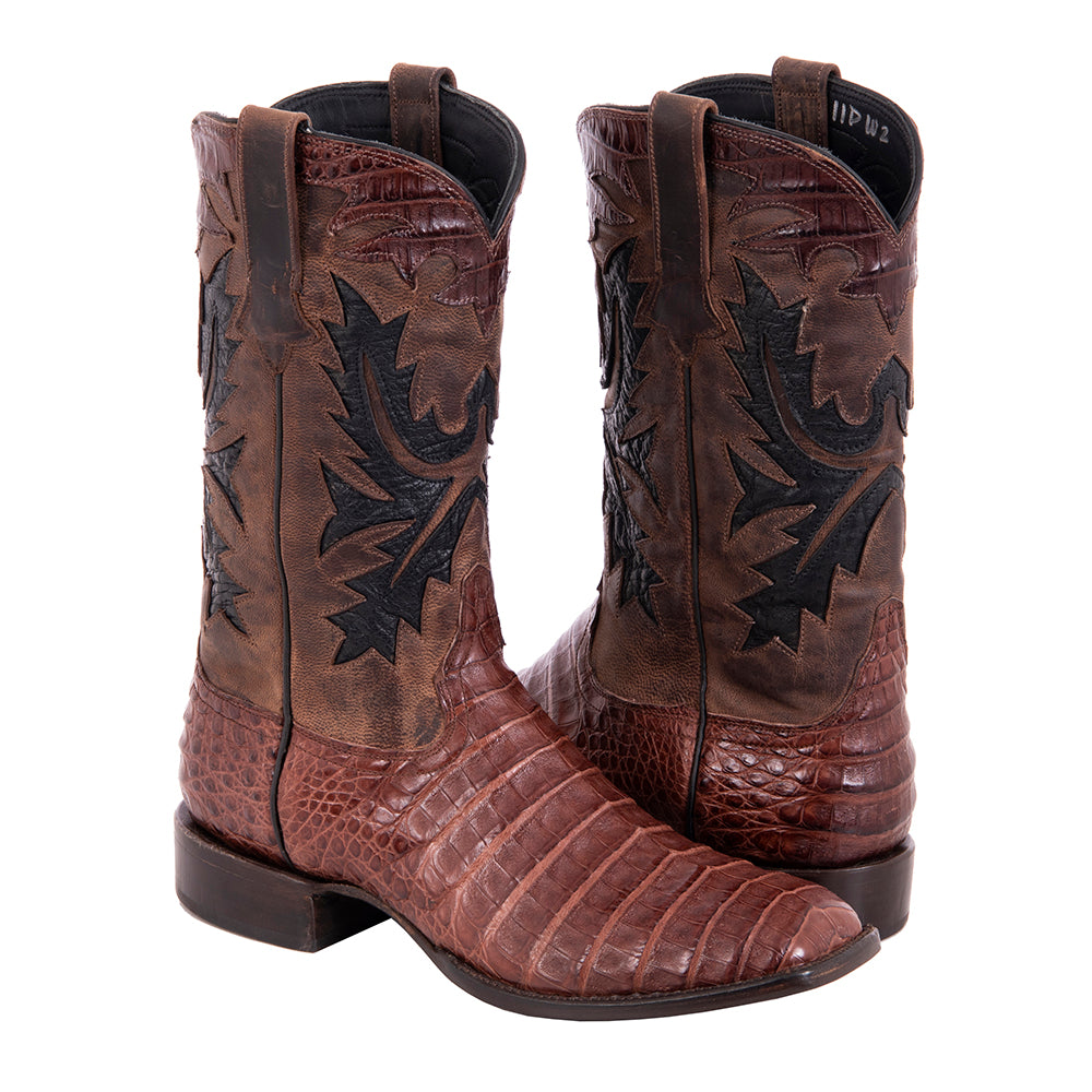 Men's 12" Cigar Caiman Canella Goat Fern Cowboy Boot