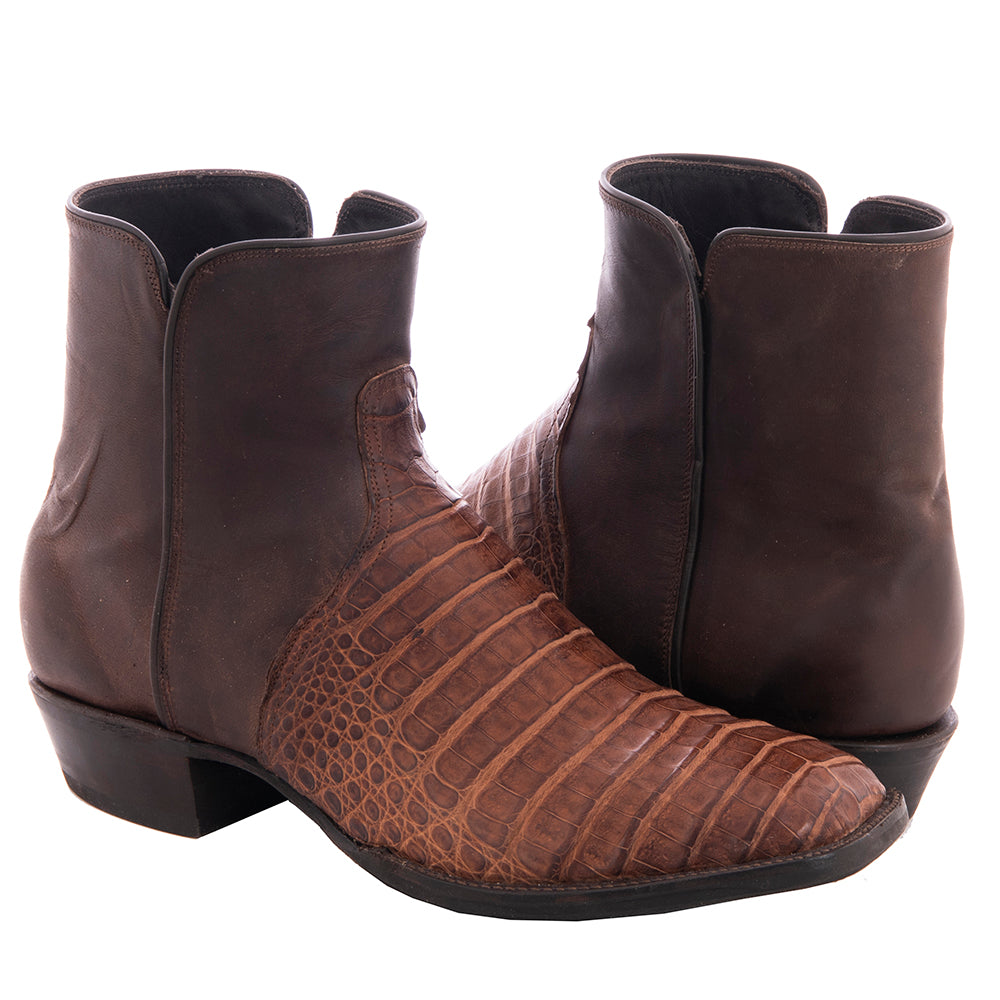 Men's Cigar Caiman/Tobac Goat Short Boot with Mini Vibram Sole