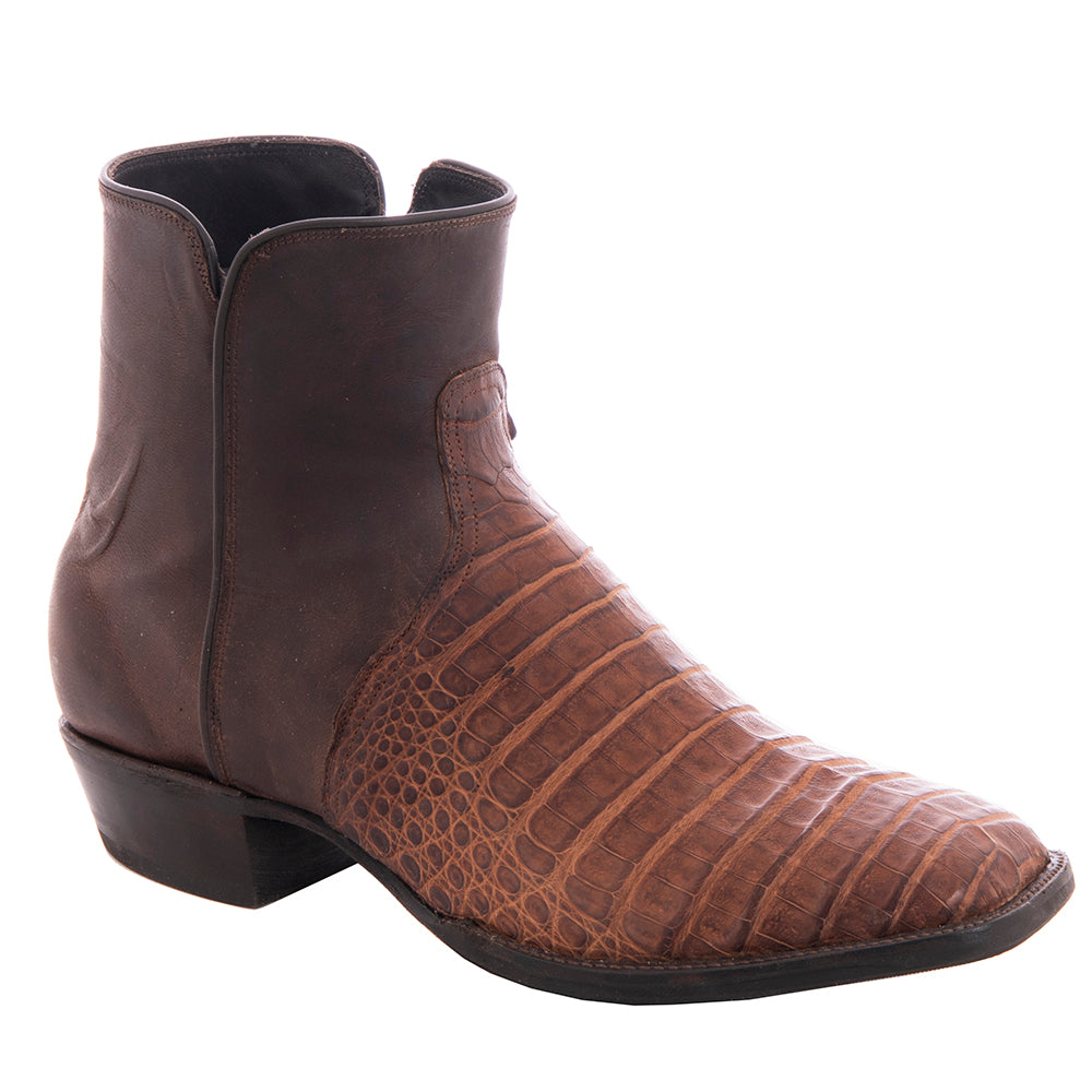 Men's Cigar Caiman/Tobac Goat Short Boot with Mini Vibram Sole