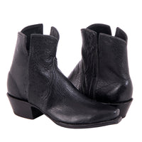 Ladies Black Smooth Ostritch Short Boot