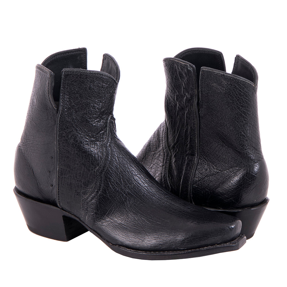 Ladies Black Smooth Ostritch Short Boot