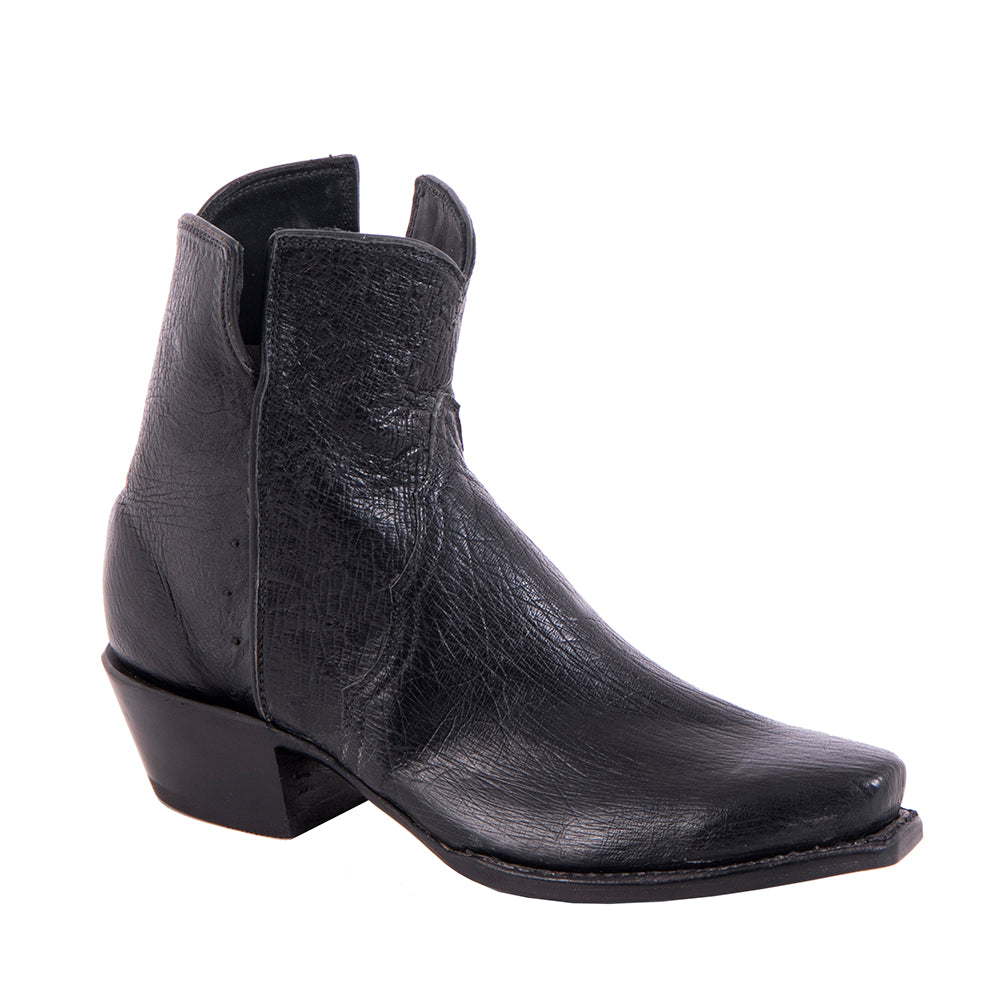 Ladies Black Smooth Ostritch Short Boot
