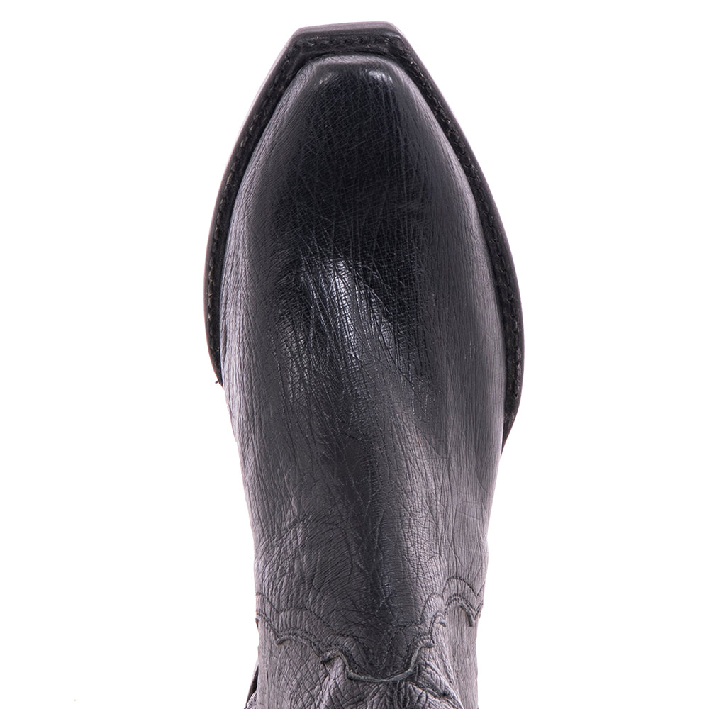 Ladies Black Smooth Ostritch Short Boot