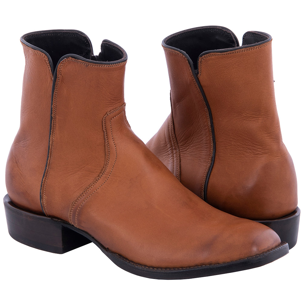 Men's Short Boot British Tan Aniline