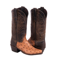 Ladies 12" Brandy Full Quill Ostrich, Canella Goat Cowboy Boots