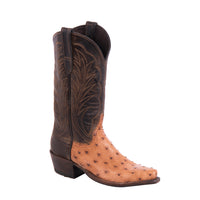 Ladies 12" Brandy Full Quill Ostrich, Canella Goat Cowboy Boots