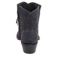 Ladies Black Break Goat Buckstitched Short Boots
