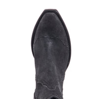 Ladies Black Break Goat Buckstitched Short Boots