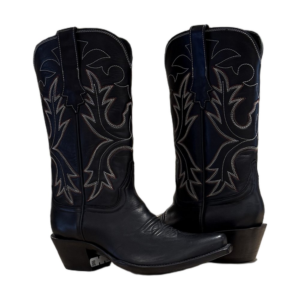 Ladies Cowboy 12-2 Black Aniline Old Nugget Stitch