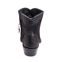 Ladies' Shorty Black Break Goat with Black Python Wingtip, Heel Fox & Collar