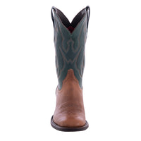 Men's Bourbon Bison and Green Renaissance Crown Stitch Cowboy Boot with Mini Vibram Sole