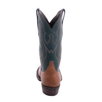 Men's Bourbon Bison and Green Renaissance Crown Stitch Cowboy Boot with Mini Vibram Sole
