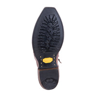 Men's Short Zip Raisin Belly Croc Canella Goat Boot with Mini Vibram Sole