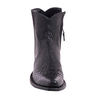 Ladies Black Alligator and Aniline Short Boot