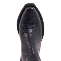 Ladies Black Alligator and Aniline Short Boot