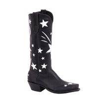 Ladies 13" Black Aniline Star Inlay Cowboy Boot