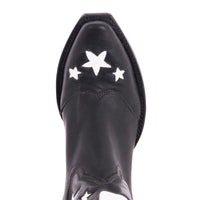 Ladies 13" Black Aniline Star Inlay Cowboy Boot