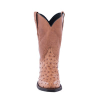 Ladies 10" Brandy Full Quill Ostrich Cowboy Boot with Mini Vibram Sole