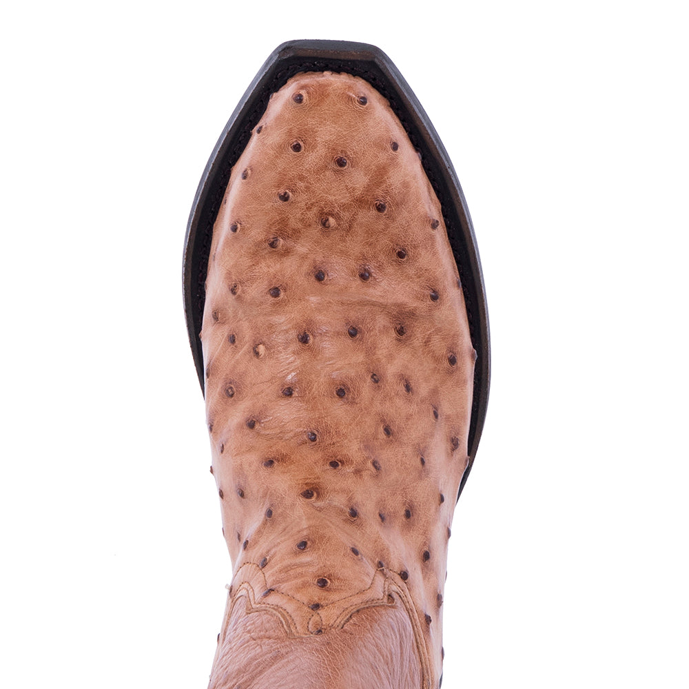 Ladies 10" Brandy Full Quill Ostrich Cowboy Boot with Mini Vibram Sole
