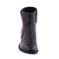Men's Short Black Caiman Black Aniline Boot with Mini Vibram Sole