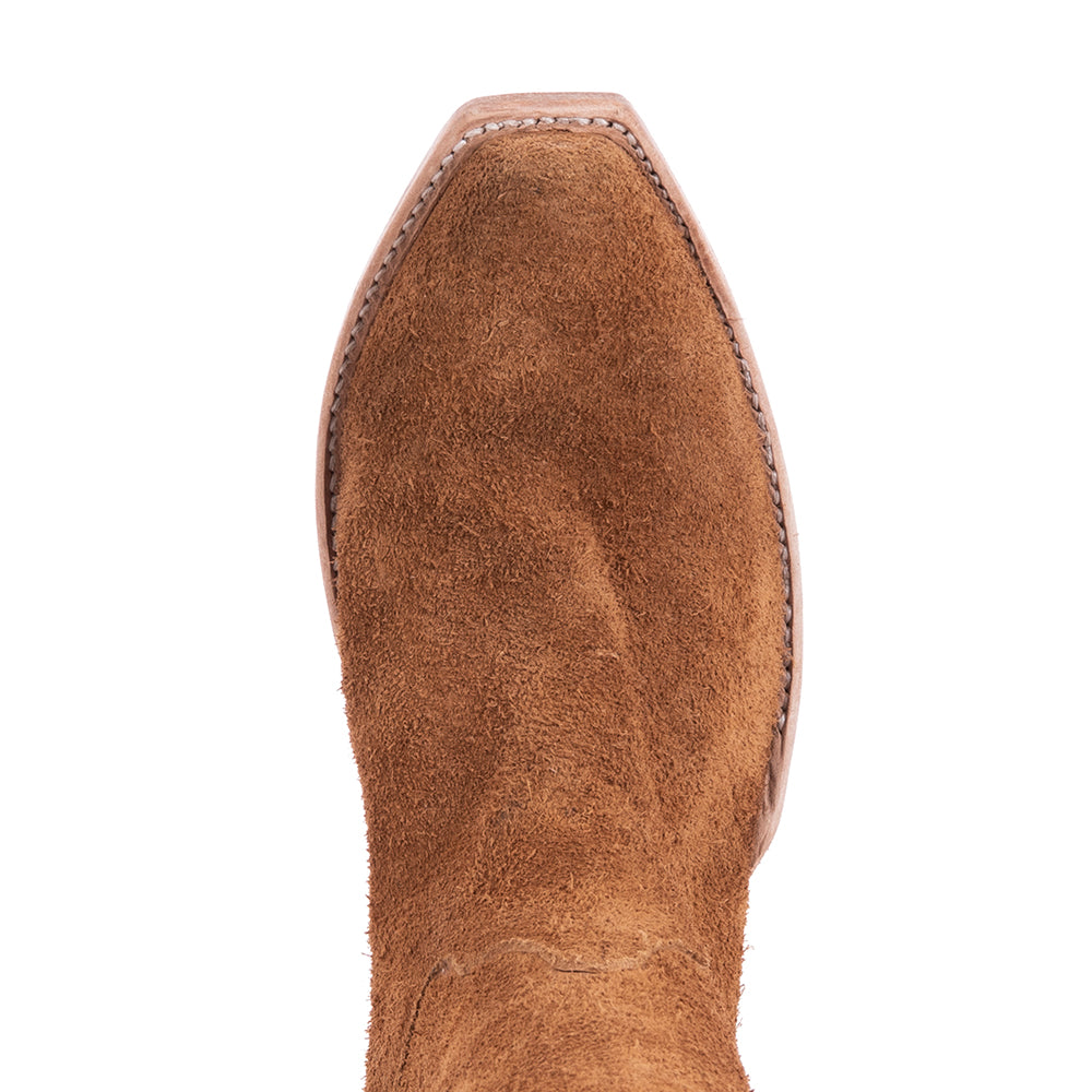 Ladies' Cowboy Tan Roughout with Full Buckstitch and Covered Side Seam