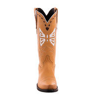 Ladies 13" Pearwood Kidskin Butterfly Inlay Cowboy Boots