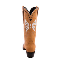 Ladies 13" Pearwood Kidskin Butterfly Inlay Cowboy Boots