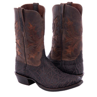 Men's 12" Nicotine Elephant Tobac Fern Inlay Boot with Mini Vibram Sole