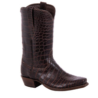 Men's 12" Two Tone Chocolate Nile Crocodile Cowboy Boot