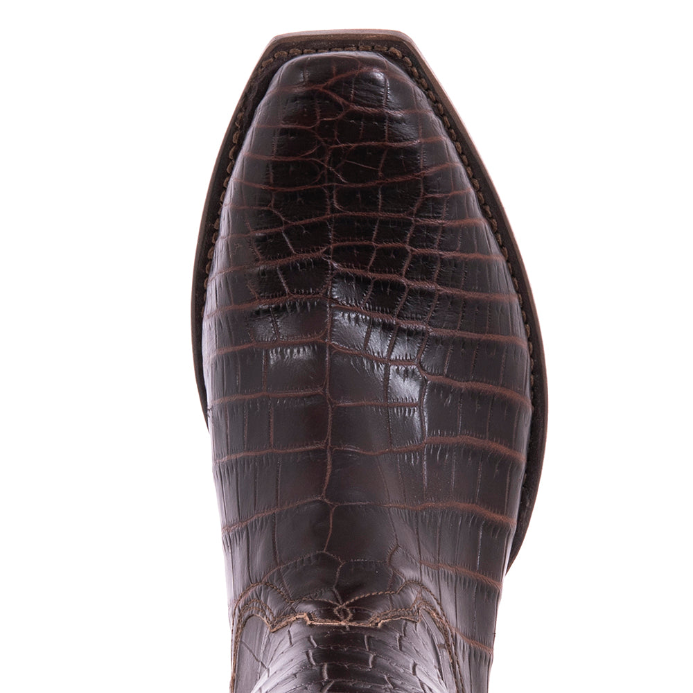 Men's 12" Two Tone Chocolate Nile Crocodile Cowboy Boot
