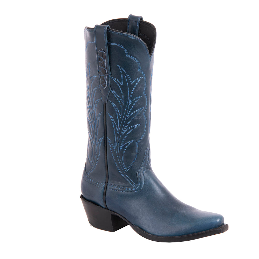 Ladies 13" Blue Diablo Boots with Winn Stitch