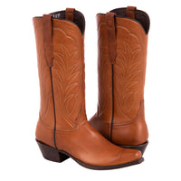 Ladies 13" British Tan Winn Stitch Cowboy Boot
