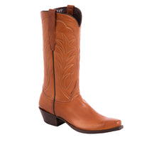 Ladies 13" British Tan Winn Stitch Cowboy Boot
