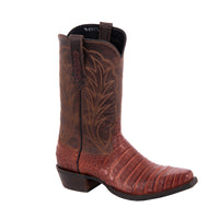 Men's 12" Raisin Crocodile Goat Cowboy Boot with Mini Vibram