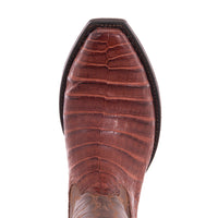 Men's 12" Raisin Crocodile Goat Cowboy Boot with Mini Vibram