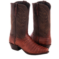 Men's 12" Raisin Caiman Canella Goat Winn Cowboy Boot