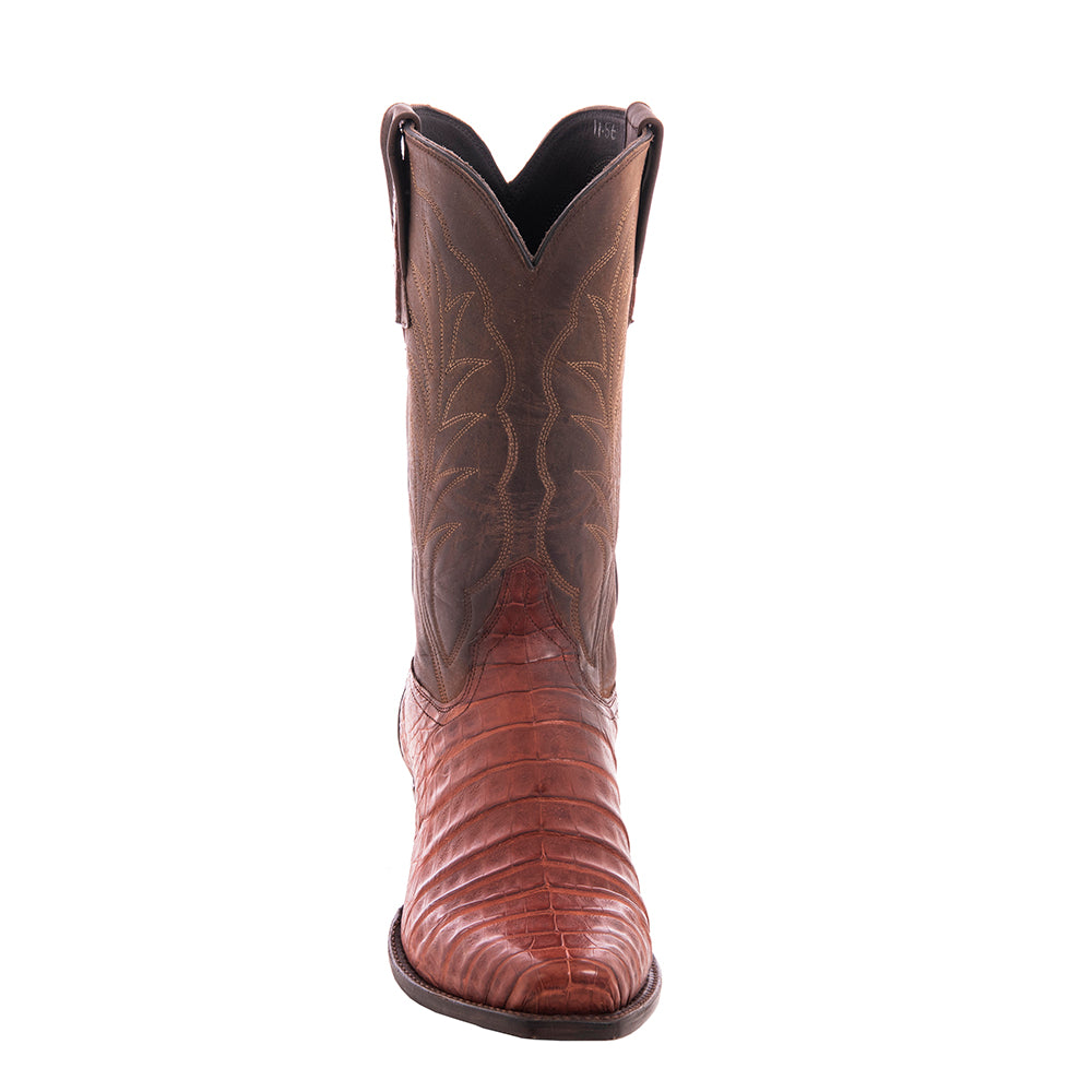 Men's 12" Raisin Caiman Canella Goat Winn Cowboy Boot