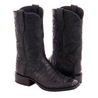 Men's 12" Black Caiman Black Mad Dog Cowboy Boot