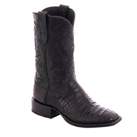 Men's 12" Black Caiman Black Mad Dog Cowboy Boot