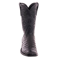 Men's 12" Black Caiman Black Mad Dog Cowboy Boot