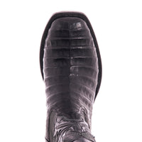 Men's 12" Black Caiman Black Mad Dog Cowboy Boot
