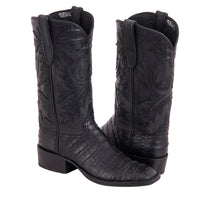 Ladies 12" Black Caiman Mad Dog Fern Cowboy Boots