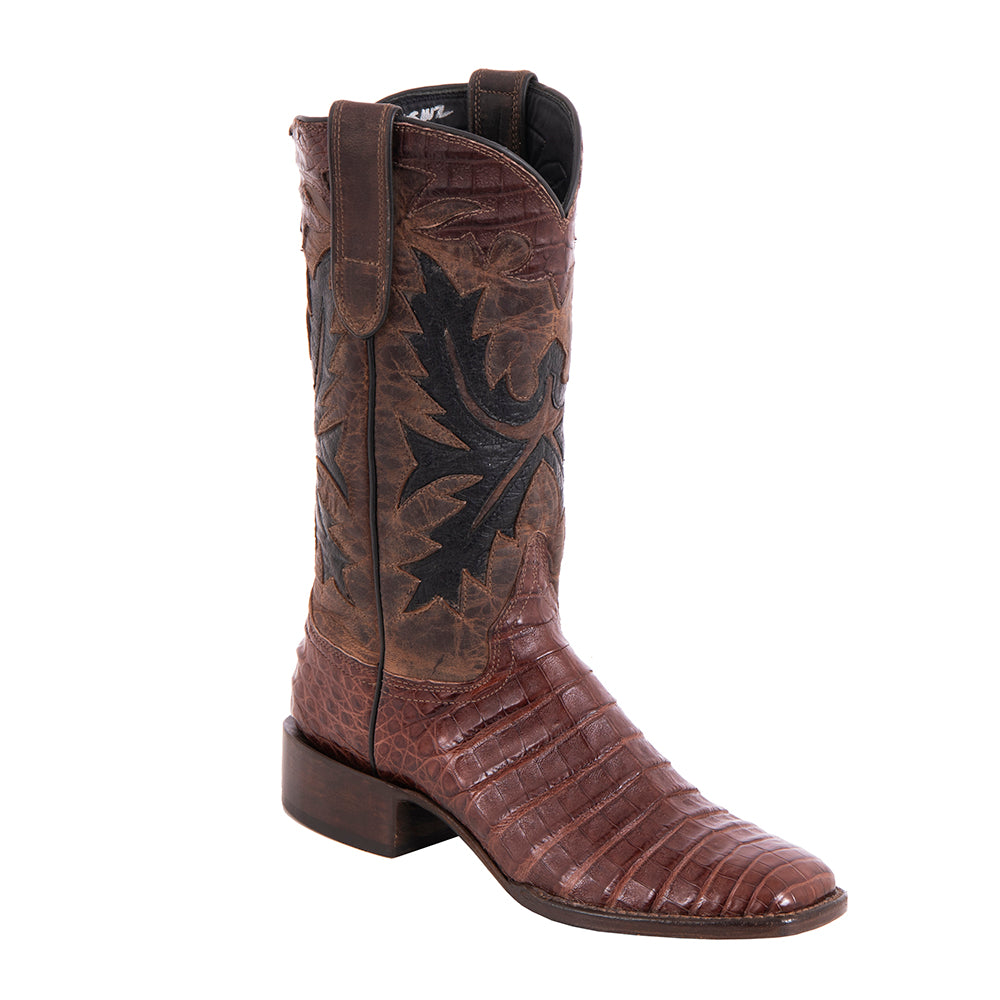Ladies 12" Cigar Caiman Canella Goat Fern Cowboy Boot