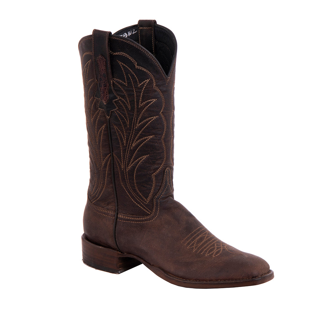 Ladies 12" Tobac Goat Winn Stitch Cowboy Boot