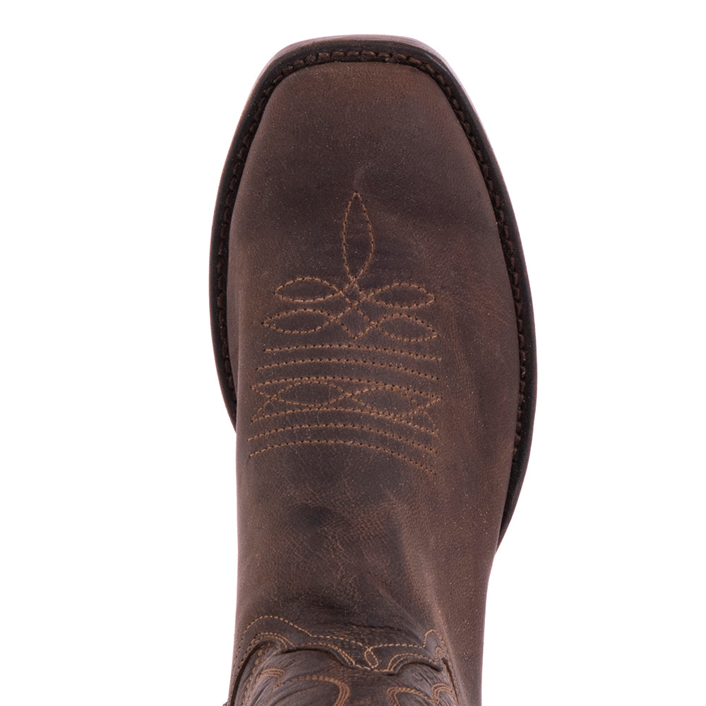 Ladies 12" Tobac Goat Winn Stitch Cowboy Boot