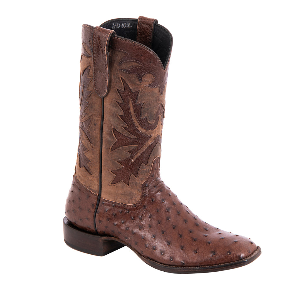Men's 12" Kango Full Quill Ostrich Canella Goat Fern Cowboy