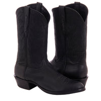 Men's Black Mad Dog Goat Winn Stitch Toe Bug Cowboy Boot with Mini Vibram Sole