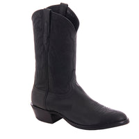 Men's Black Mad Dog Goat Winn Stitch Toe Bug Cowboy Boot with Mini Vibram Sole