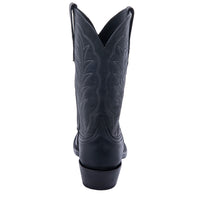 Men's 12" Black Mad Dog Winn Stitch Cowboy Boot with Toe Bug